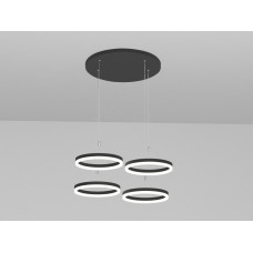 00155-6-4x21W-4000K Люстра светодиодная подвесная черная  круглое основание