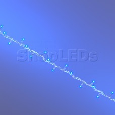 Светодиодная гирлянда  SLN 10 м, 100 LED, 220 В, соединяемая, синий свет, статика, влагозащитный колпачок IP65, прозрачный провод ПВХ