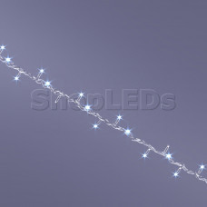 Светодиодная гирлянда  SLN 10 м, 100 LED, 220 В, соединяемая, белый свет, мерцающая, влагозащитный колпачок IP65, прозрачный провод ПВХ