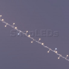 Светодиодная гирлянда  SLN 10 м, 100 LED, 220 В, соединяемая, теплый белый свет, мерцающая, влагозащитный колпачок IP65, прозрачный провод ПВХ