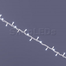 Светодиодная гирлянда  SLN 10 м, 100 LED, 220 В, соединяемая, белый свет, мерцающая, влагозащитный колпачок IP65, белый резиновый провод