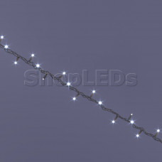 Светодиодная гирлянда  SLN 10 м, 100 LED, 220 В, соединяемая, белый свет, мерцающая, влагозащитный колпачок IP65, черный резиновый провод