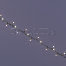 Светодиодная гирлянда  SLN 10 м, 100 LED, 220 В, соединяемая, теплый белый свет, мерцающая, влагозащитный колпачок IP65, черный резиновый провод